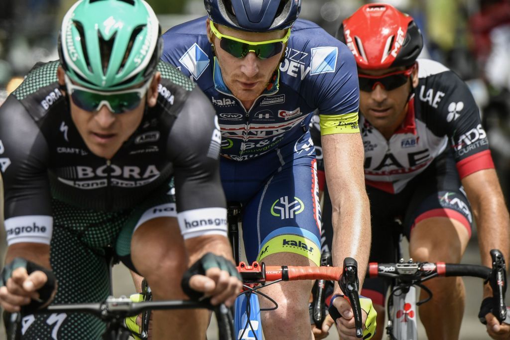 Maciej Bodnar (Bora-Hansgrohe) leads Frederik Backaert (Wanty-Groupe Gobert) and Marco Marcato (UAE Team Emirates)