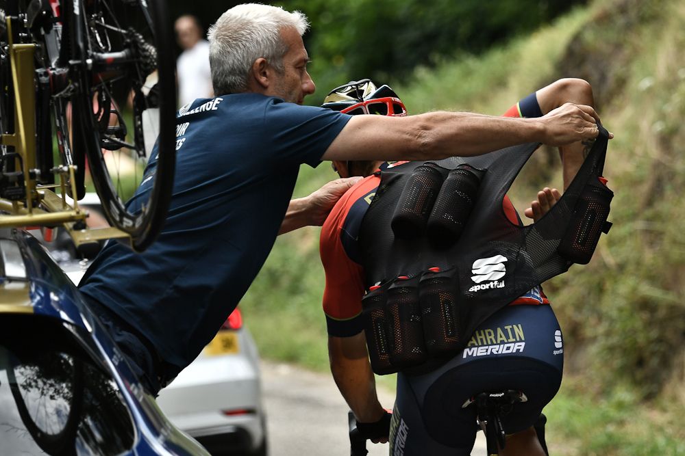 Sonny Colbrelli was on water duty during stage 14 at the Tour de France