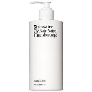 Nécessaire the Body Lotion With Pump. Multi-Peptide Firming Lotion to Moisturize, Firm, Strengthen. 2.5% Niacinamide, Vitamin C/e + Omega 6/9. Dermatologist-Tested. Hypoallergenic. 400ml / 13.5 Fl Oz