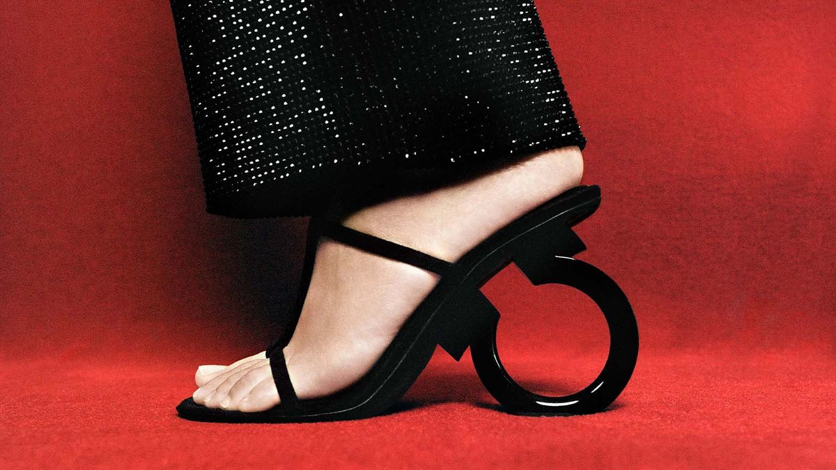 These sculptural Ferragamo heels tell a story about the house's history