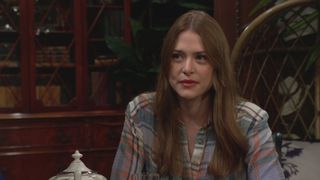 Hayley Erin as Claire smirking in The Young and the Restless