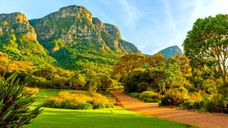 The Kirstenbosch Botanical Gardens with a view of Table Mountain