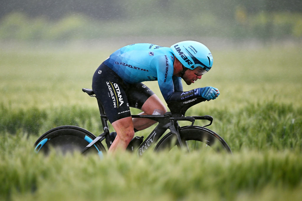 CESENA ITALY MAY 14 Mark Cavendish of The United Kingdom and Astana Qazaqstan Team sprints during the 106th Giro dItalia 2023 Stage 9 a 35km individual time trial stage from Savignano sul Rubicone to Cesena UCIWT on May 14 2023 in Cesena Italy Photo by Stuart FranklinGetty Images