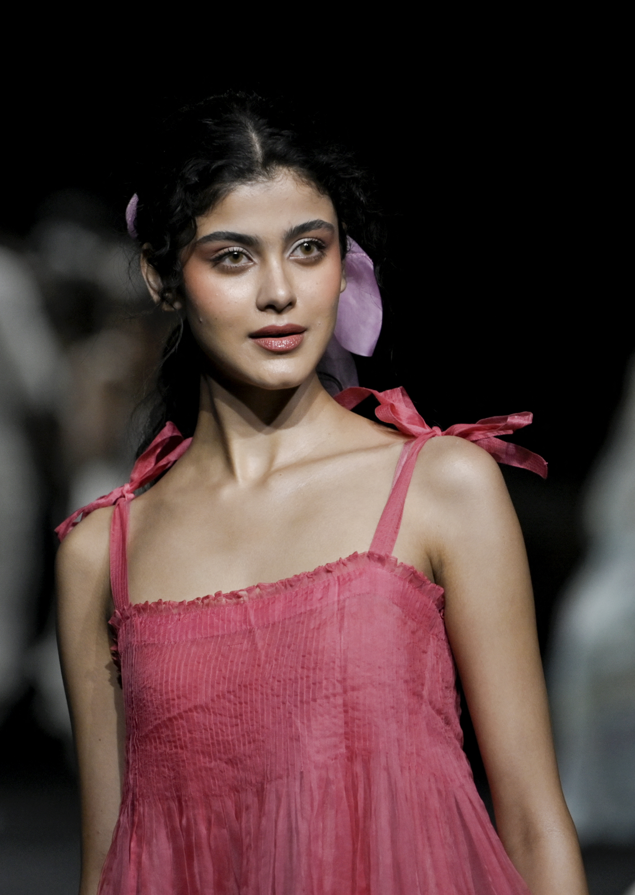 An image showing a model at Lakme Fashion Week in Mumbai, India