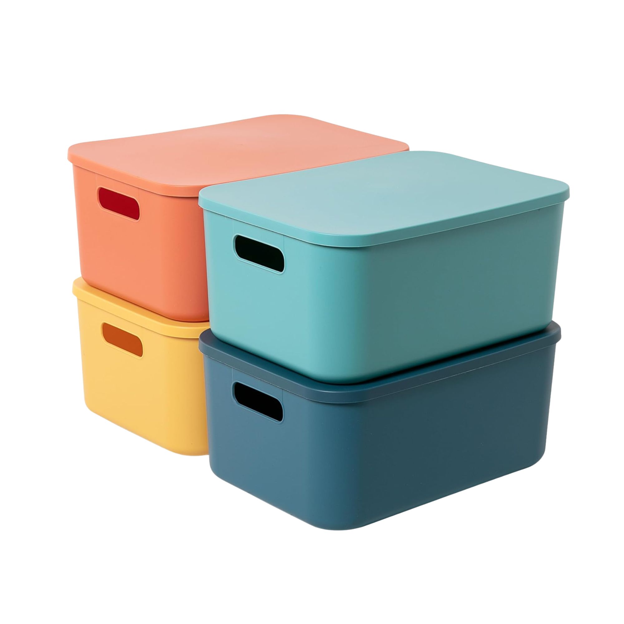 Storage Boxes With Lids (4 Pack)