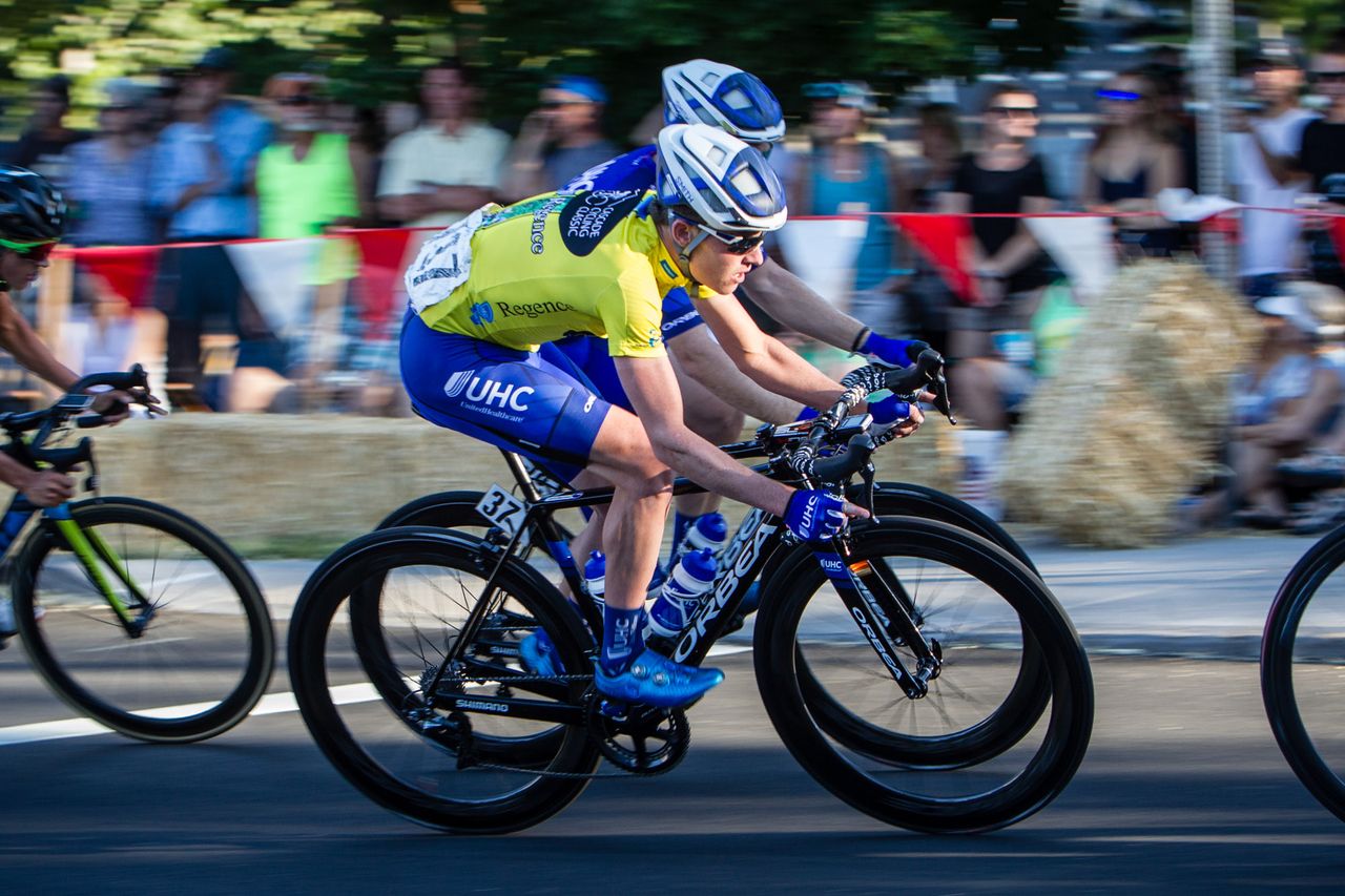 Gavin Manion (UnitedHealthcare) staying towards the front of the bunch.