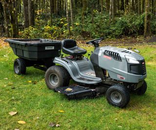 A lawnmower with a towing attachment