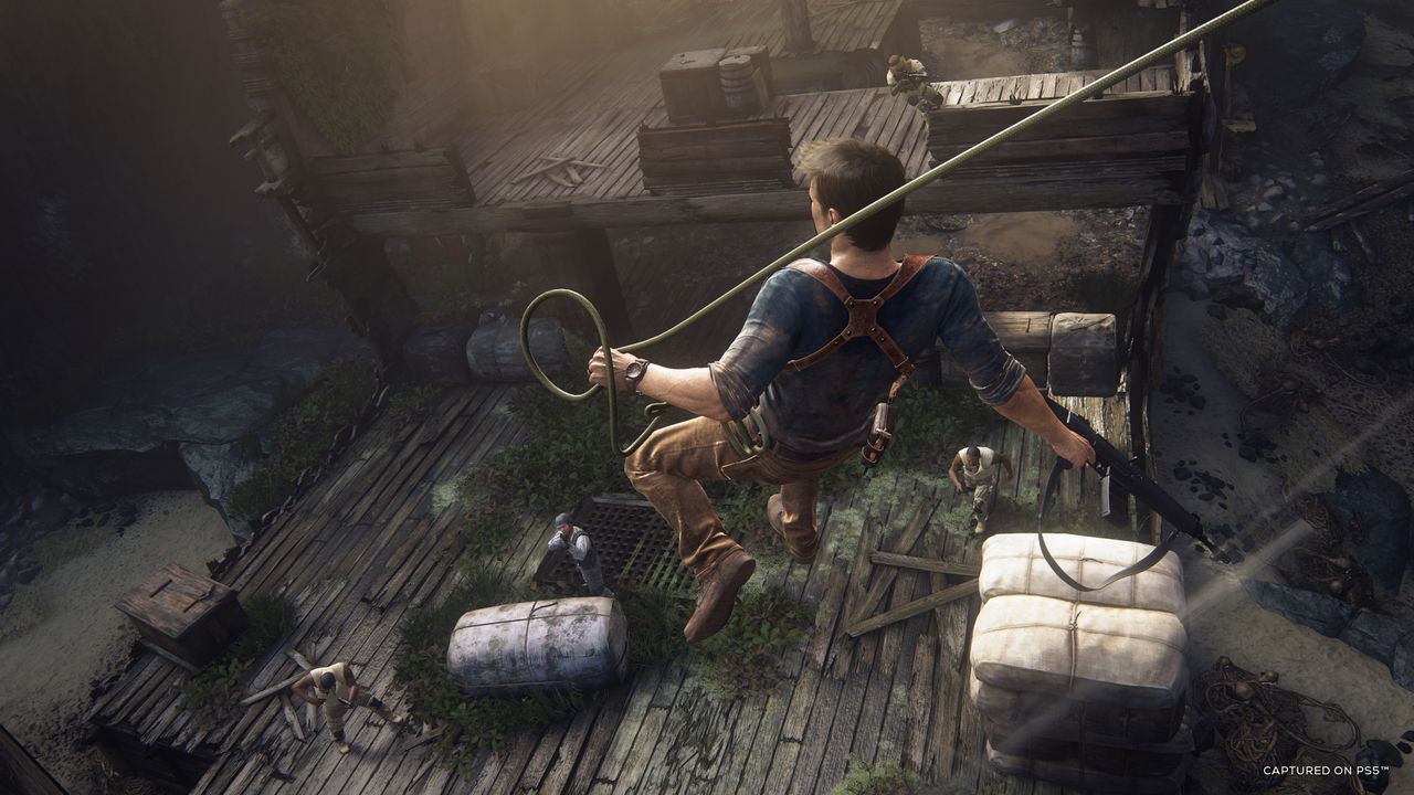 Uncharted 4 Nathan Drake rope swing