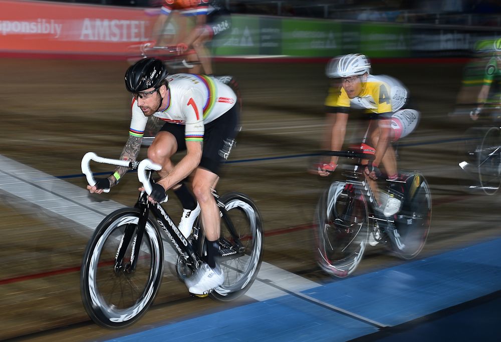 Bradley Wiggins competes in the Madison race on the first day of the London Six Day 2016