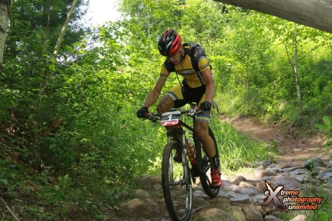 Brian Matter (RACC/Trek/ Gear Grinder) pushes away from the rest of the field
