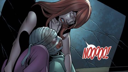 Peter Parker dying in Mary Jane Watson's arms