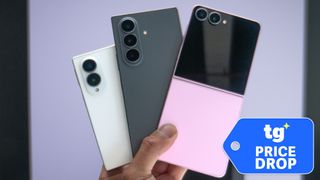 Galaxy Z Fold 8 Ultra, Z Fold 8, and Z Flip 8 phones held in hand