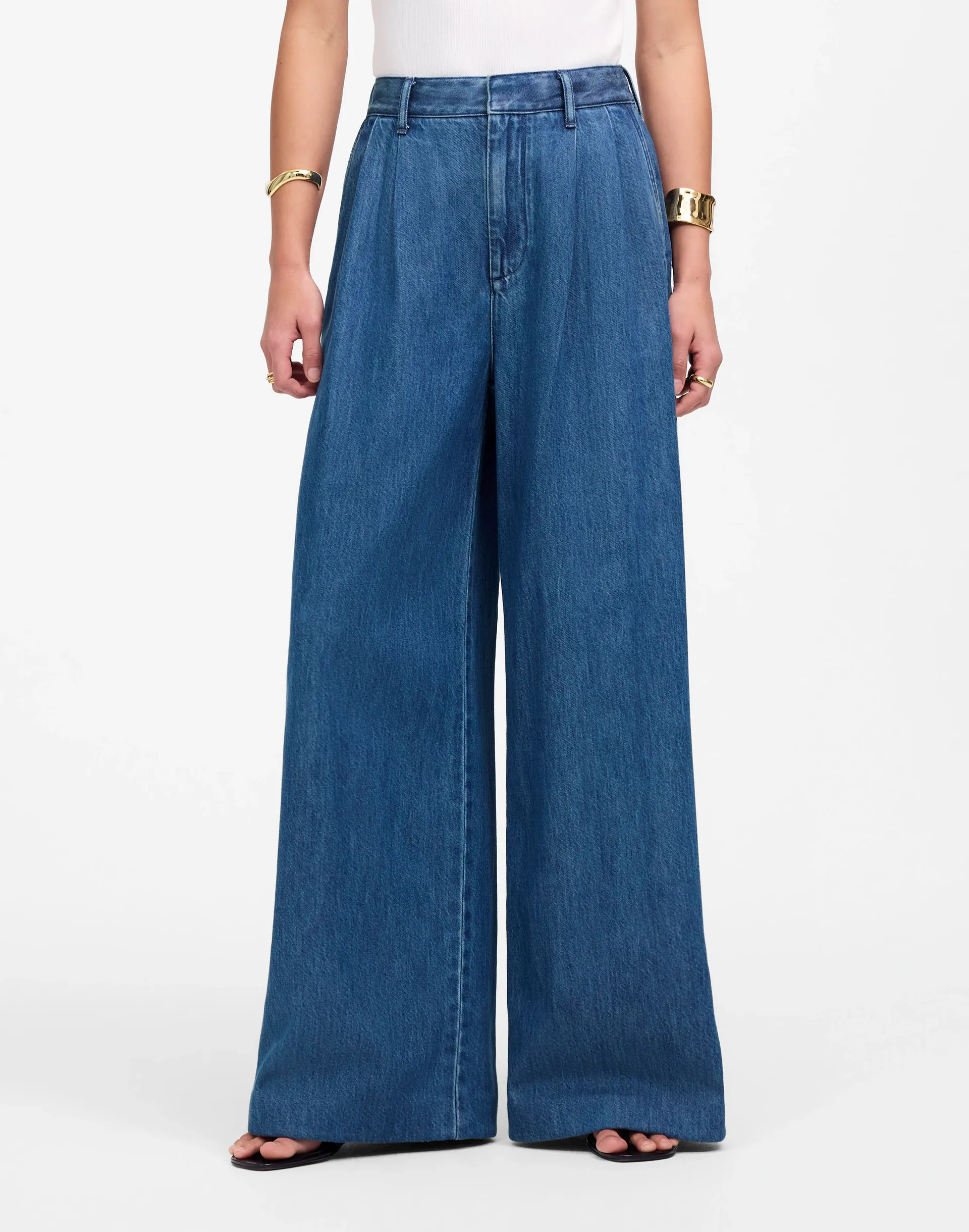 The Harlow Superwide-Leg Jean in Mcnair Wash: Airy Denim Edition