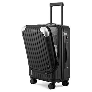 Level8 Carry-On Suitcase 20-Inch Hand Cabin Luggage, Abs+pc Hardshell Spinner Trolley Luggage With Tsa-Approved Locks 4 Wheels Suitcase, Black