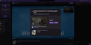 What a regular "offline" Twitch page looks like.