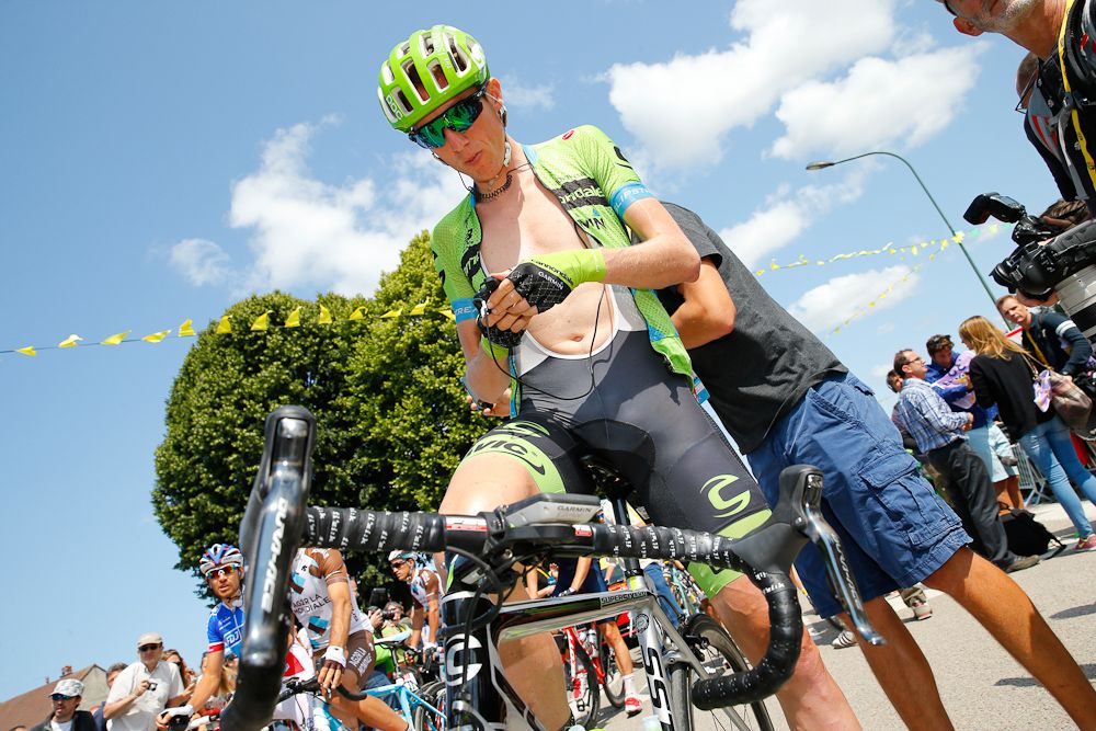 Dam Martin prepares for the start of stage 6.