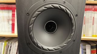 Fyne Audio F501E floorstanding speakers close-up on mid/bass unit