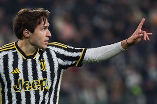 Federico Chiesa in action for Juventus in December 2023.