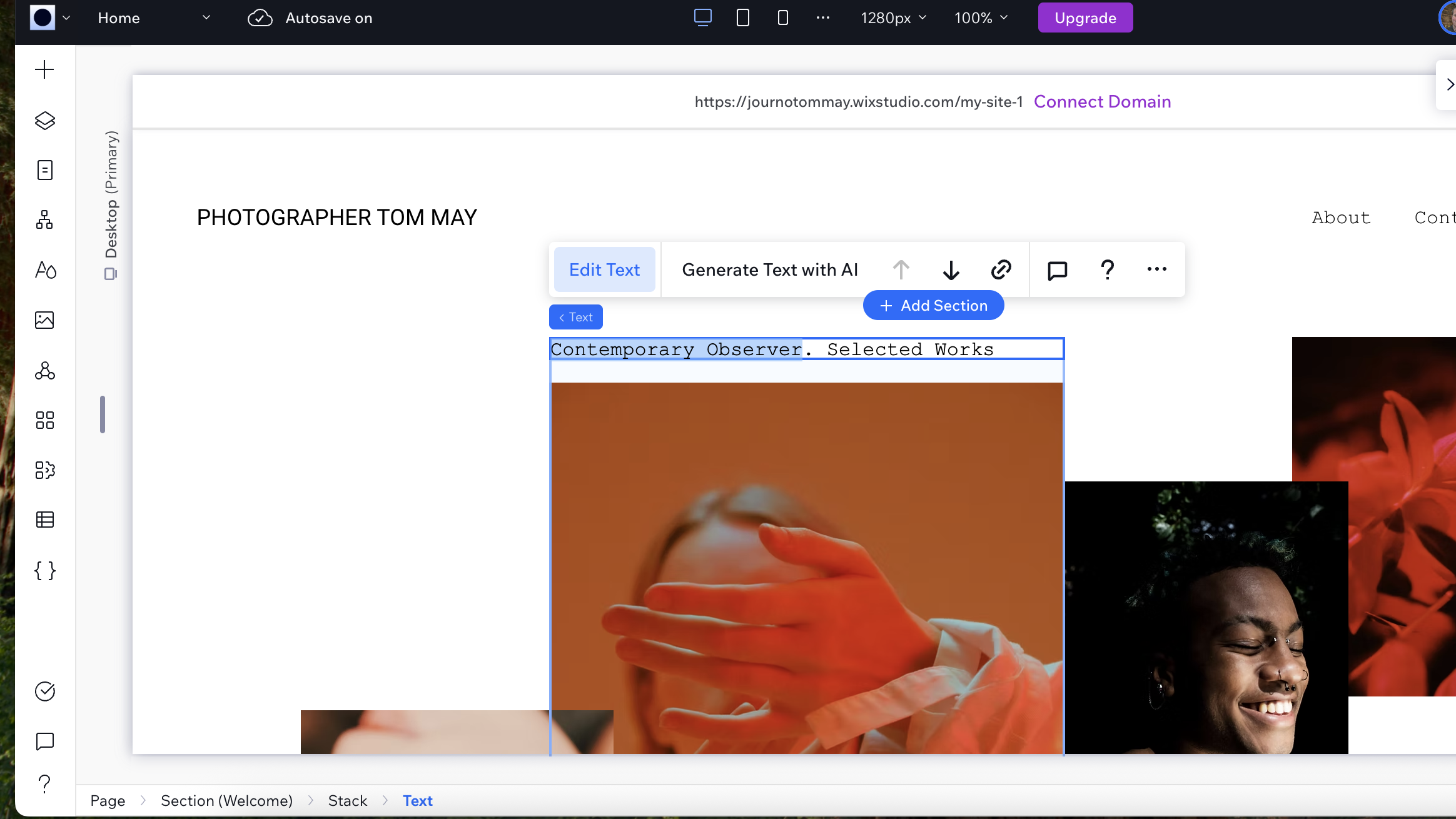 Editing Wix template