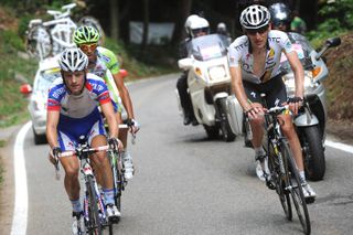 Kevin Seeldraeyers and Marco Pinotti in escape, Giro d