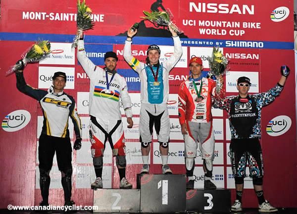 Men's podium: Roger Rinderknecht, Rafael Alvarez De Lara Lucas, Jared Graves, Tomas Slavik, Dan Atherton