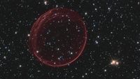 A delicate sphere of gas created by a supernova blast wave 160,000 light-years from Earth.