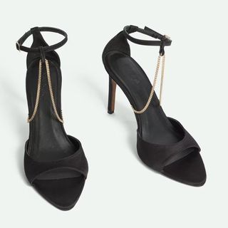 M&S X Sienna Miller Chain-Detail Satin Sandals