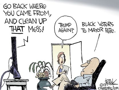 Political Cartoon U.S. Mayor Pete Buttigieg Black Voters Go Back