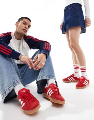 Adidas Originals Gazelle Indoor Trainers in Red