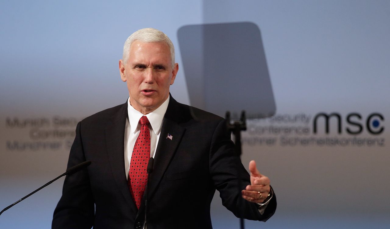 Vice President Mike Pence speaks in Munich