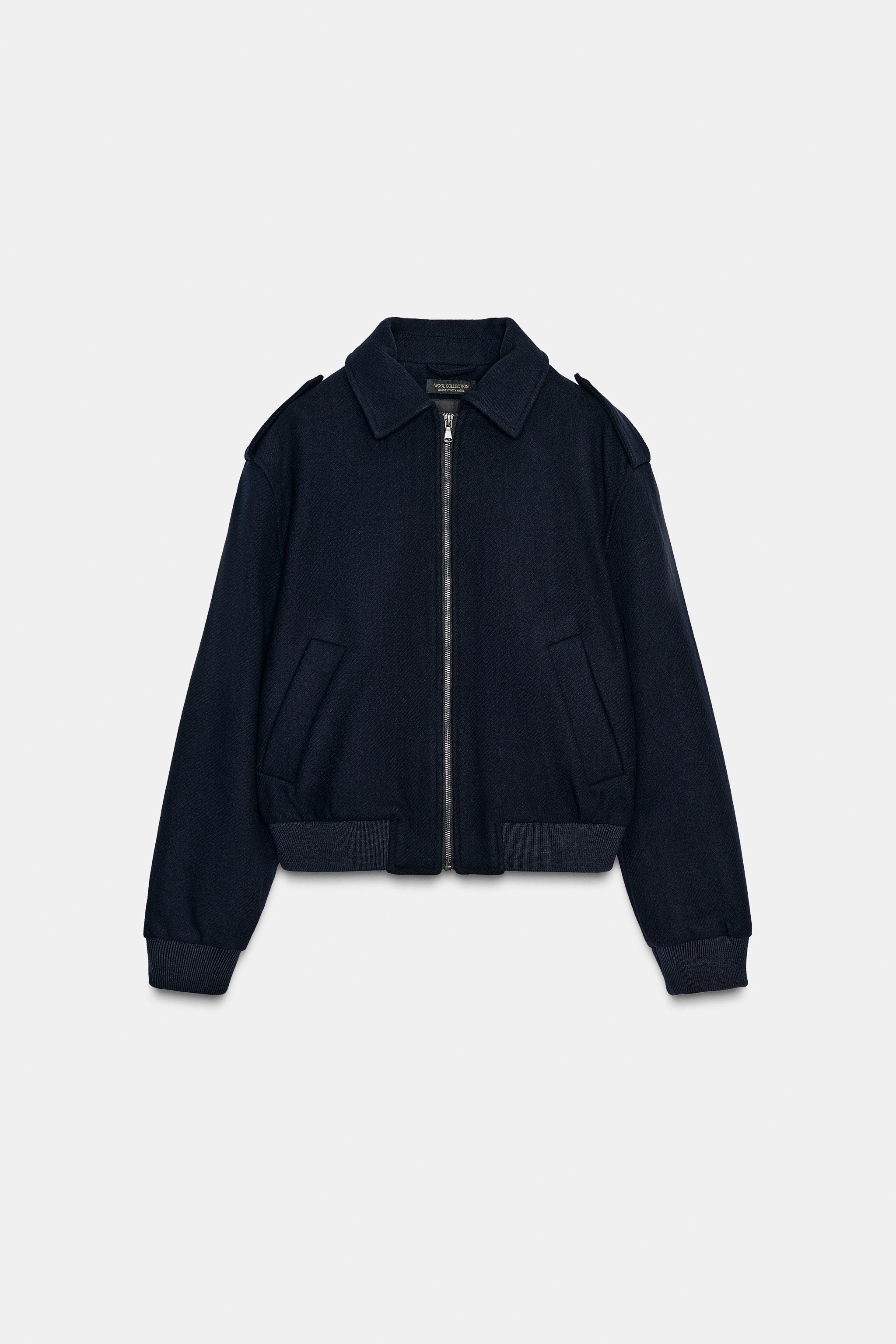 Wool Blend Bomber Jacket Zw Collection