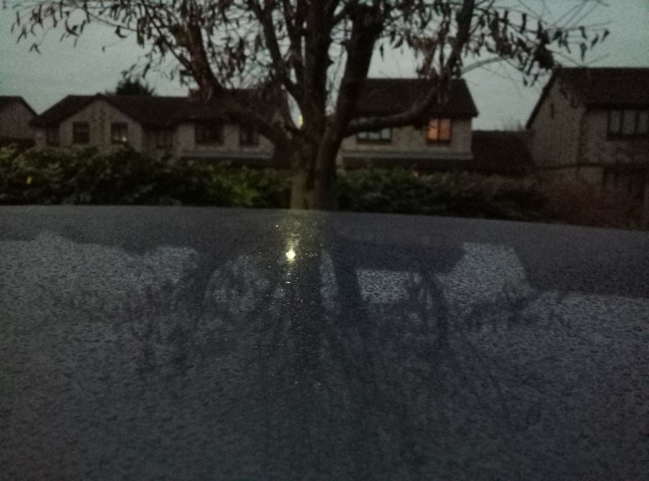In low light outdoors, image noise becomes very apparent