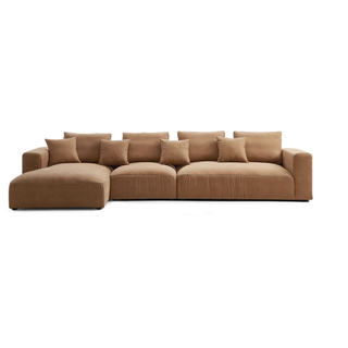 Salo camel antique industrial air leather sectional