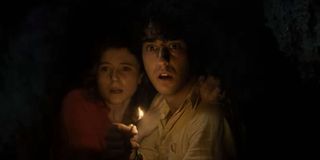 Mackenzie Davis and Alex Wolff in Old