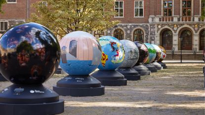Globes from The World Reimagined sculpture trail