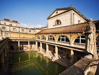 roman bathhouse in bath, england
