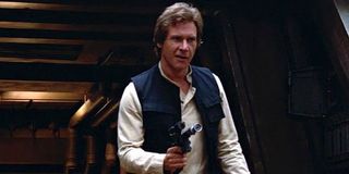 Han Solo in Return of the Jedi pointing blaster