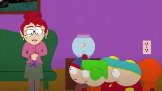 Aunt Flo talking to the boys and the fish in South Park.