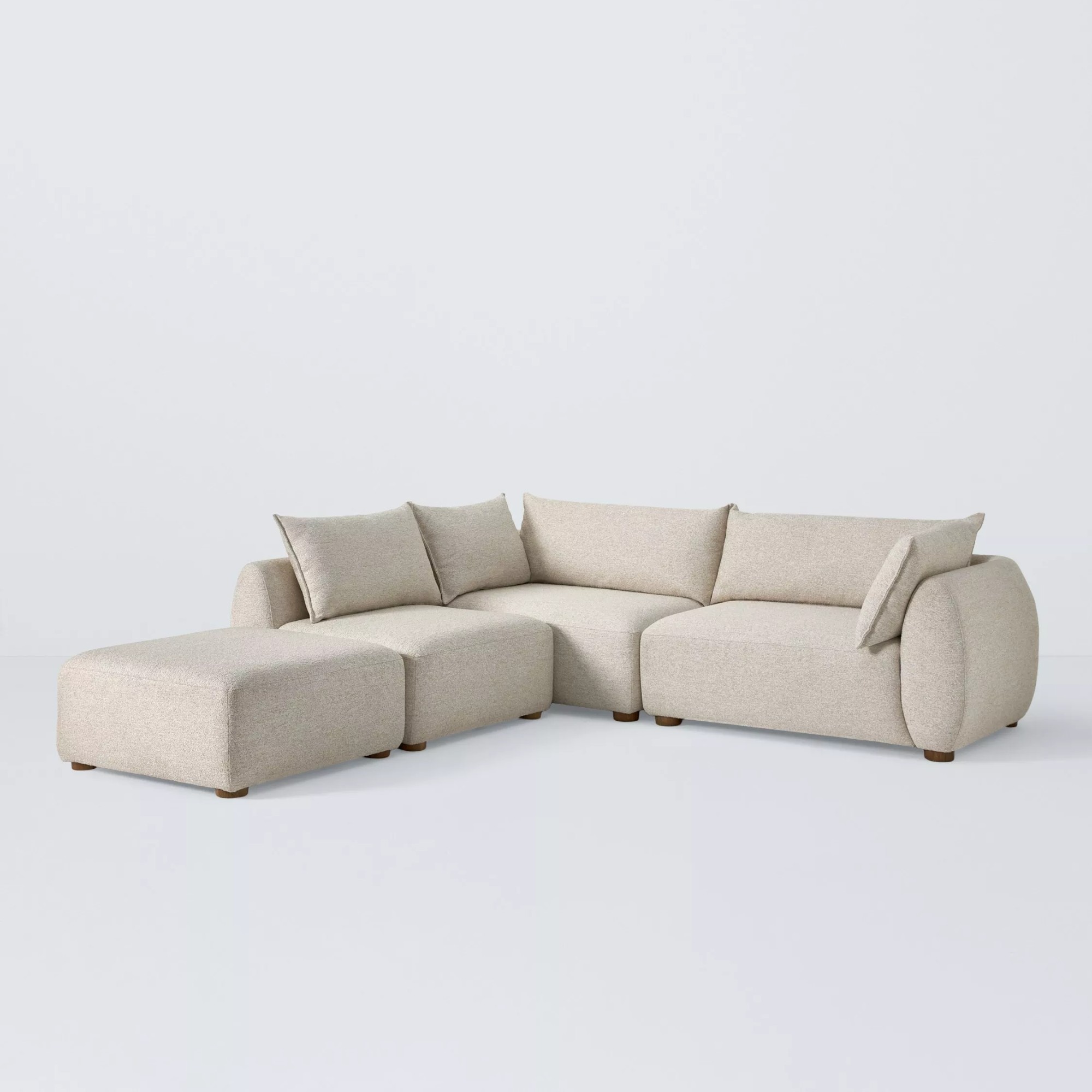 John Lewis Elara 4 Seater Chaise End Sofa, Dark Leg, Natural