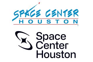 Space Center Houston's legacy logo (at top), which was used from 1992 to 2022, and its new brand identity.
