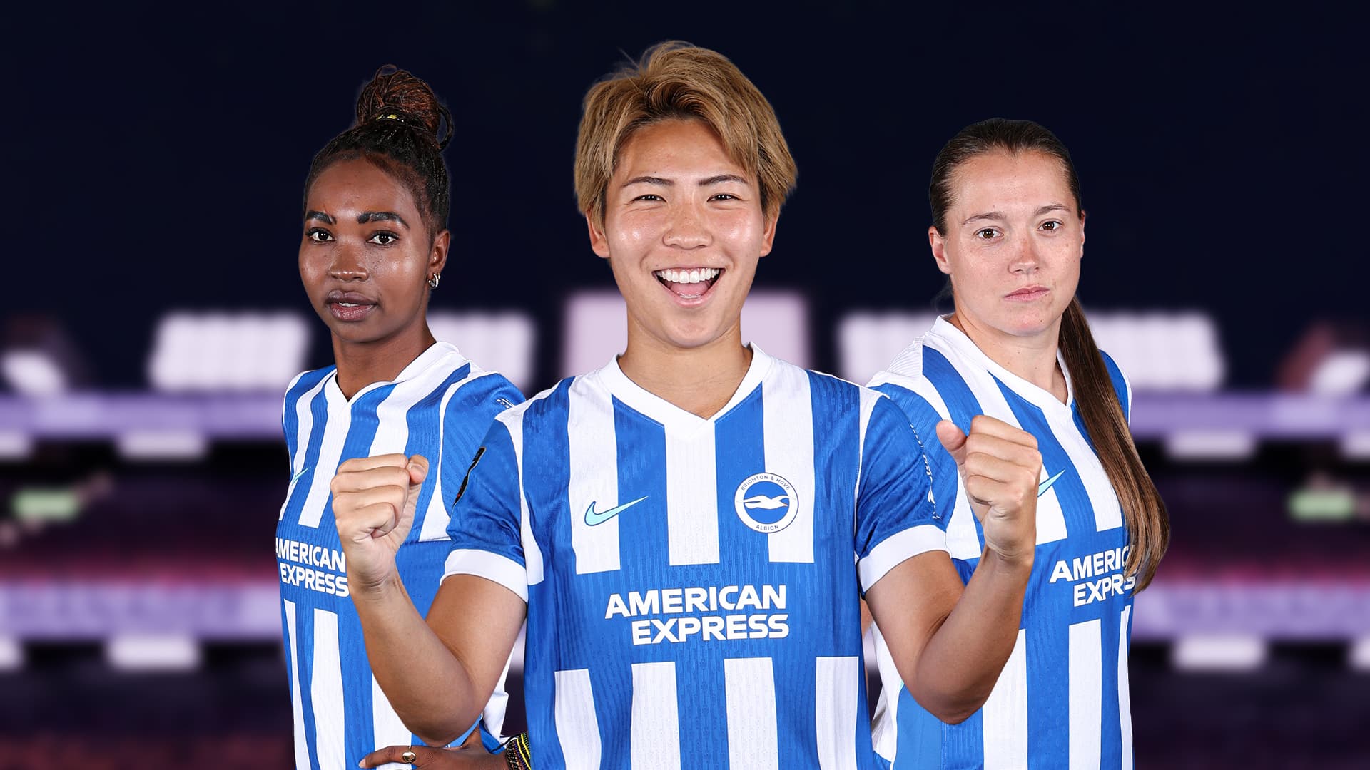 Brighton Women players ahead of Football Manager 2026