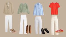 four white jeans outfits