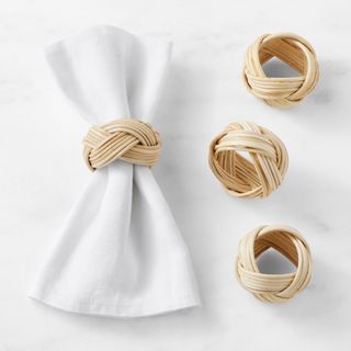 Aerin Braided Woven Napkin Rings, Set of 4
