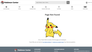 A screenshot from the Pokemon Center website