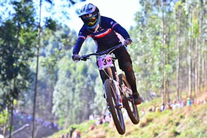 Emmeline Ragot (France) claimed the silver medal in the elite women's downhill