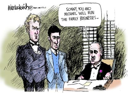Political cartoon U.S. family business legacy