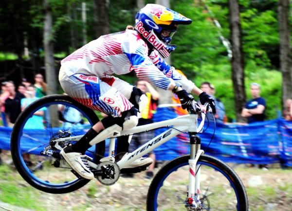 Jill Kintner (Intense/Red Bull) winning a heat.