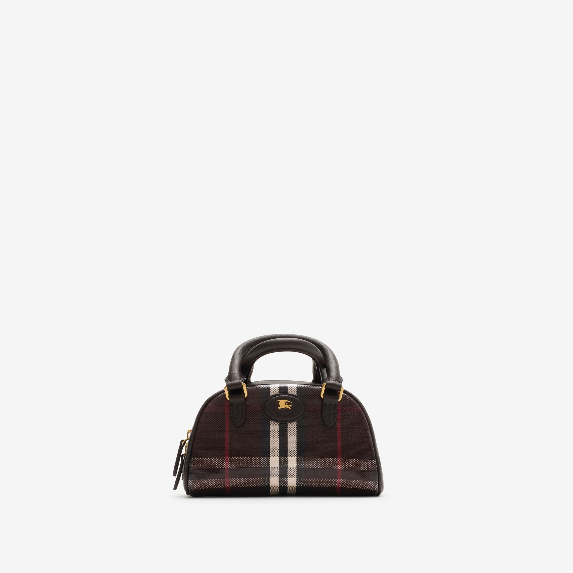 Burberry, Mini Highlands Bowling Bag in Mahogany Red