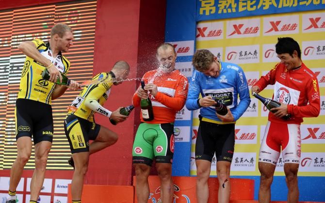 Celebrations on the podium