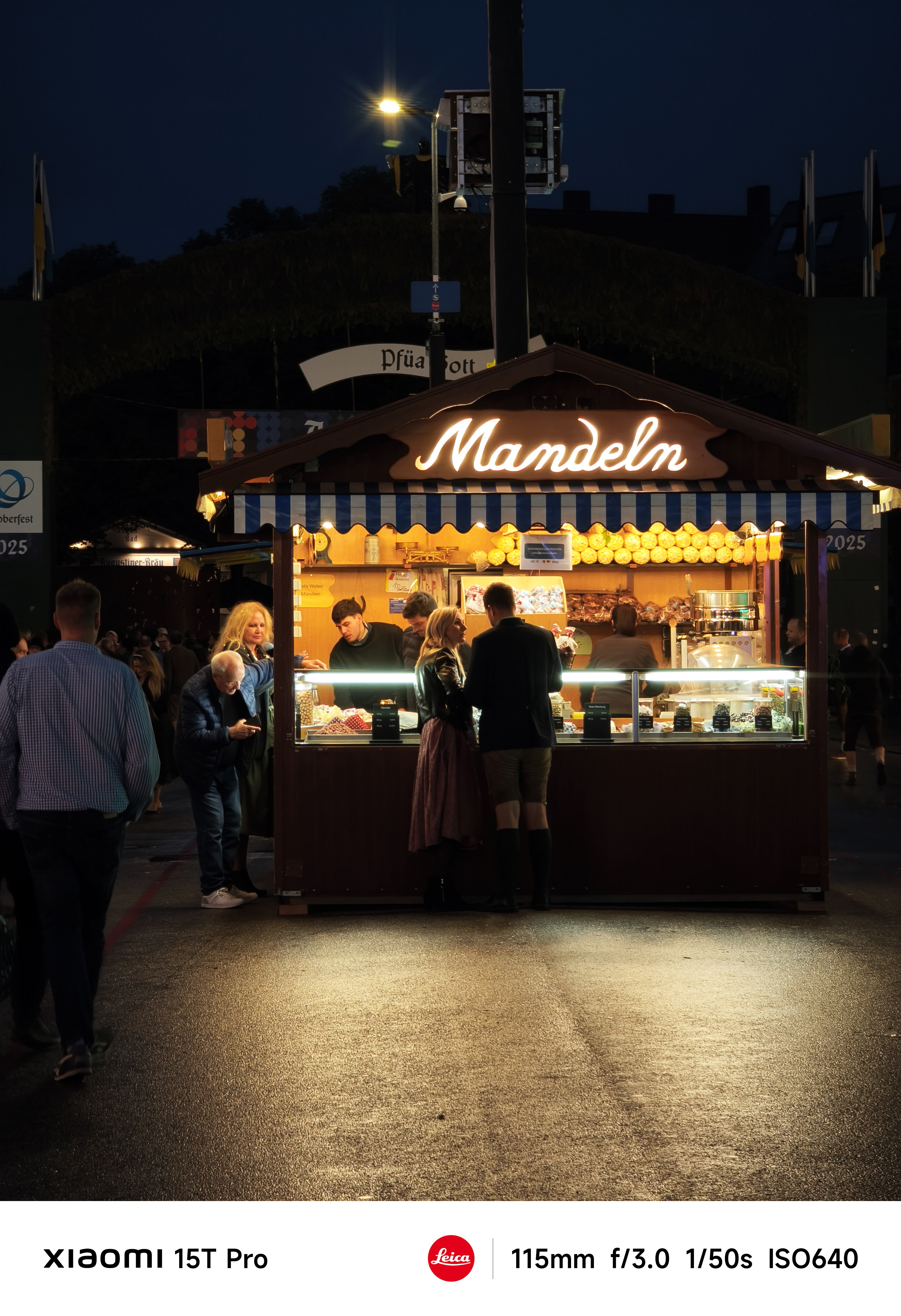People buying food from a food stand